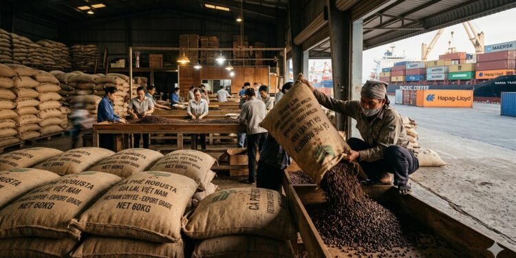 Vietnam Coffee Export Prices Drop Sharply in Early 2026 Despite Rising Shipments